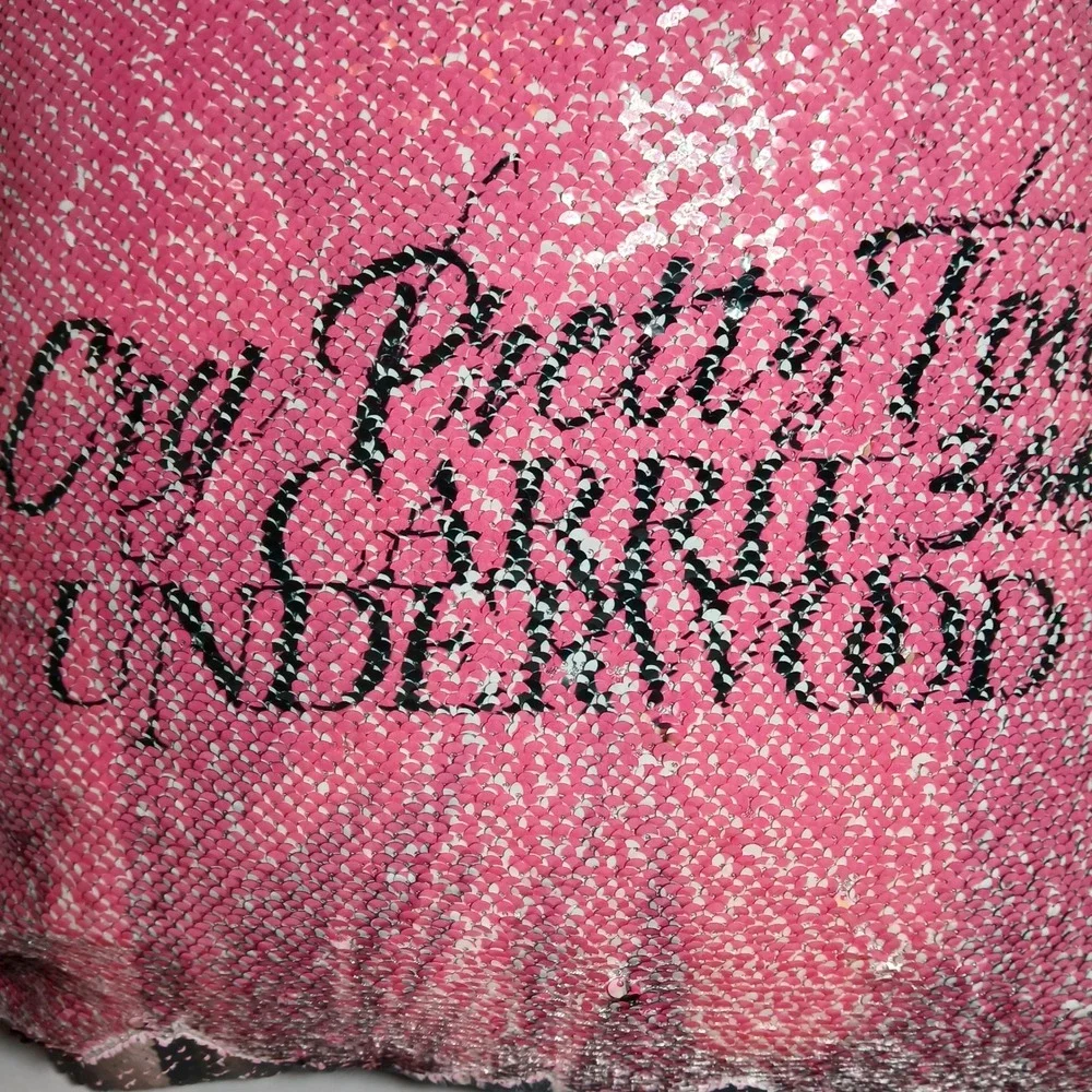 Carrie Underwood Sequin Throw Pillow Reversible‎ Flip Image to Pink Text